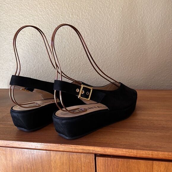 Chantal black suede slingback shoe 7 - Picture 5 of 11